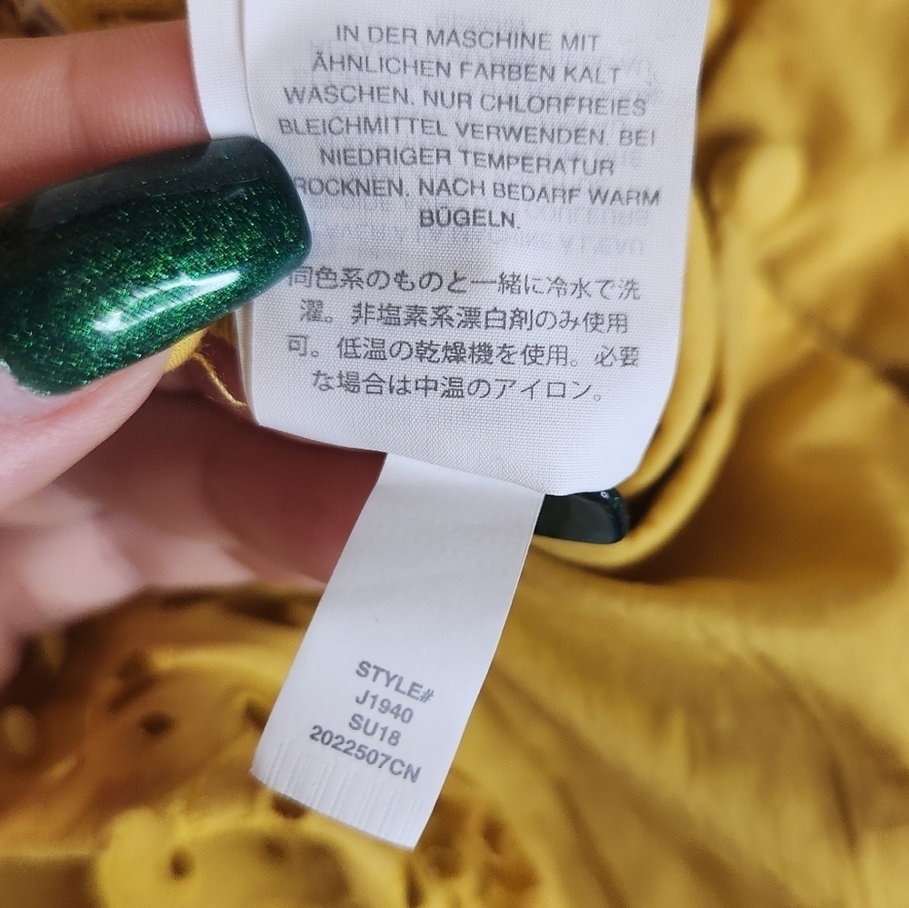 Madewell Eyelet Frilled-Strap Jumpsuit Yellow Size 6 - Picture 9 of 12
